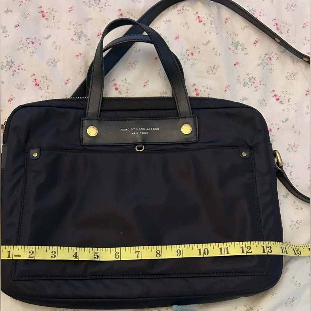 Marc by Marc Jacobs Black Laptop Bag with Gold Hardware